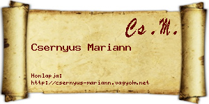 Csernyus Mariann névjegykártya