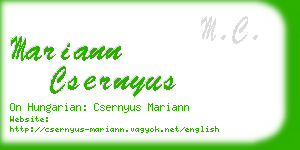 mariann csernyus business card